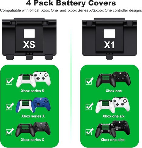 حزمة بطارية وحدة تحكم Xbox القابلة لإعادة الشحن مع 4 أغطية خلفية وكابل شحن USB C، 2 × 3600 مللي واط في الساعة بطارية وحدة تحكم Xbox One ومجموعة الشاحن لجهاز تحكم Xbox Series X/S in Saudi Arabia