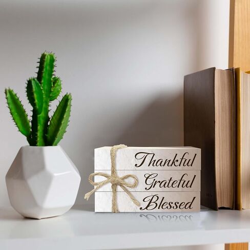 كتب ديكور لديكور المنزل، كومة كتب خشبية لديكور الطاولة، كتب ديكور مباركة ممتنة لغرفة المعيشة، رف الكتب، مكتب القهوة، ديكور كتب مكدسة في مزرعة عيد الشكر (L28) in Saudi Arabia