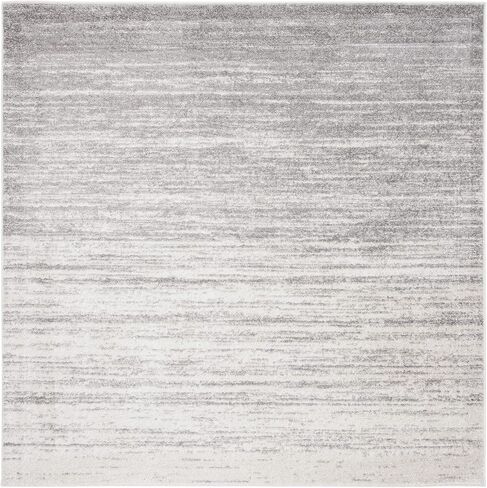 SAFAVIEH Adirondack Collection Area Rug - 7' Square, Ivory & Silver, Modern Ombre Design, Non-Shedding & Easy Care, Ideal for High Traffic Areas in Living Room, Bedroom (ADR113B) in Saudi Arabia