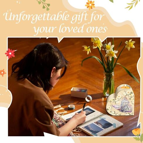 Memorial Candle Gift, Wooden Heart Shape Candle Holder, Sympathy Gifts for Loss of Relatives, Bereavement Remembrance Butterfly Decor Candle Holder for Family, Double Sided Printing in Saudi Arabia