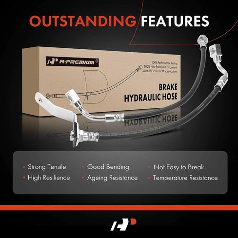 A-Premium Rear Driver Side Brake Hydraulic Hose Compatible with Select Chevy and GMC Models - Silverado 1500/Sierra 1500 1999-2006, Silverado 1500 Classic/Sierra 1500 Classic 2007 - Replace# 15884702 in Saudi Arabia