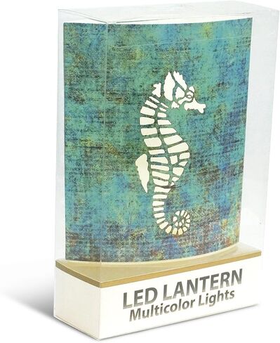 Puzzled Seahorse Light Lantern, 5.1 Inch Energy Efficient Decorative Indoor Outdoor Tabletop Lamp Manual On Off Portable Lighting for Bedroom Kitchen Living Room in Saudi Arabia