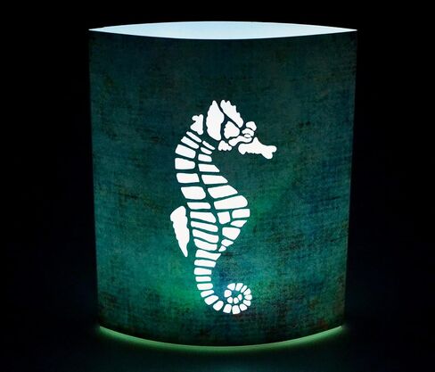 Puzzled Seahorse Light Lantern, 5.1 Inch Energy Efficient Decorative Indoor Outdoor Tabletop Lamp Manual On Off Portable Lighting for Bedroom Kitchen Living Room in Saudi Arabia