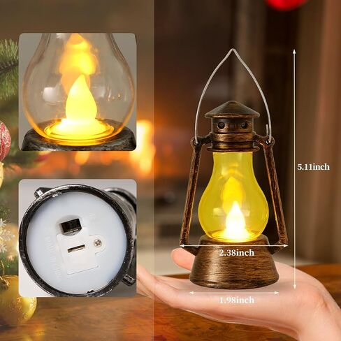 12Pcs LED Mini Vintage Lantern Decor Indoor Decorative Outdoor Hanging Lantern Decorative Small Candle Lanterns Farmhouse Decor for Wedding Centerpiece,Halloween,Christmas,Farmhouse Decorative in Saudi Arabia