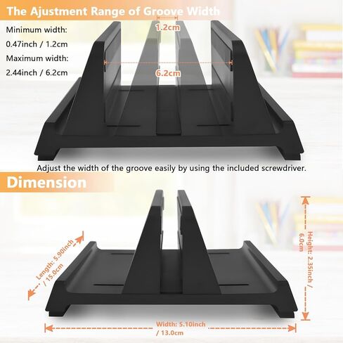 حامل عمودي للكمبيوتر المحمول، منظم ABS بفتحتين مع قاعدة قابلة للتعديل، تصميم 4 في 1 موفر للمساحة، حامل كمبيوتر محمول قوي للكمبيوتر الشخصي حتى 17.3 بوصة، ماك بوك، كمبيوتر شخصي صغير، آيباد، سطح in Kuwait