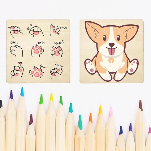 40 قطعة 2.7 × 2.7 بوصة قطع خشبية غير مكتملة، شرائح خشبية طبيعية فارغة مربعة مع زاوية مستديرة لطلاء الحرف اليدوية، بلاط الخربشة، تزيين الحائط in Kuwait