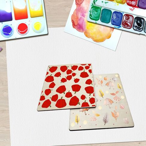 40 قطعة 2.7 × 2.7 بوصة قطع خشبية غير مكتملة، شرائح خشبية طبيعية فارغة مربعة مع زاوية مستديرة لطلاء الحرف اليدوية، بلاط الخربشة، تزيين الحائط in Kuwait