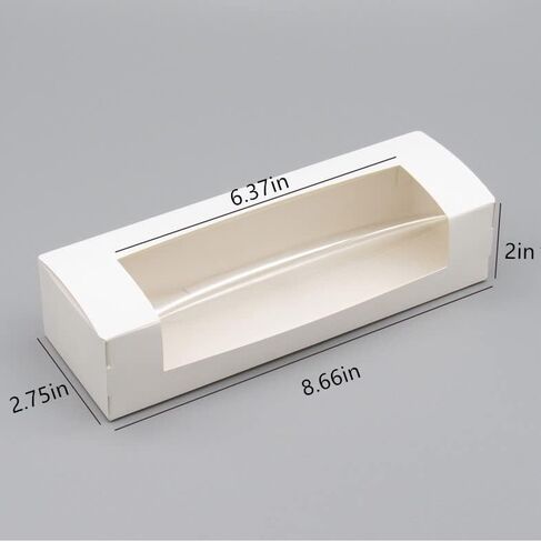 XZJMY 20 عبوة من صناديق البسكويت مع نافذة، صندوق خبز صغير مقاس 8.66 × 2.75 × 2 بوصة، صناديق الحلويات، صناديق الكيك للبسكويت والفراولة والحلويات والمعجنات in Kuwait