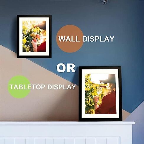 Picture Frames 8x10 Picture Frame Set of 3, Made of High Engineered Wood for 5x7 with Mat or 8x10 Without Mat, Table Top and Wall Mounting Decor,Wall Gallery Photo Frames(Black) in Saudi Arabia