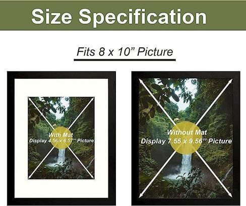 Picture Frames 8x10 Picture Frame Set of 3, Made of High Engineered Wood for 5x7 with Mat or 8x10 Without Mat, Table Top and Wall Mounting Decor,Wall Gallery Photo Frames(Black) in Saudi Arabia