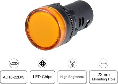 uxcell 2Pcs Blue Indicator Light AC/DC 110V, 22mm Panel Mount, for Electrical Control Panel, HVAC, DIY Projects in Saudi Arabia