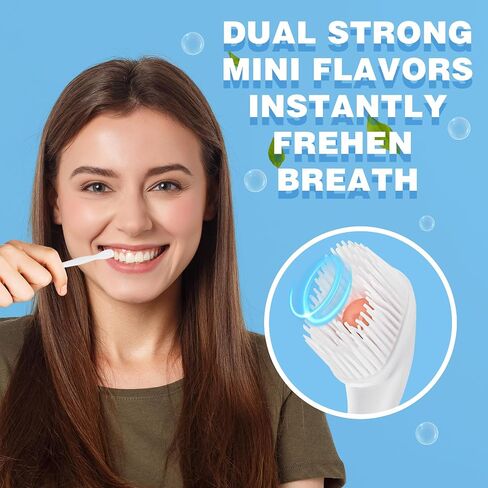 Disposable Mini Toothbrush Travel Toothbrushes with Toothpaste Portable for Portable for Work or Travel Mint (Peppermint, 24 Count) in Saudi Arabia