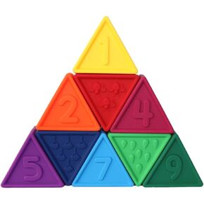 Triblox Earth, 9 Silicone Blocks with Numbers and Illustrations