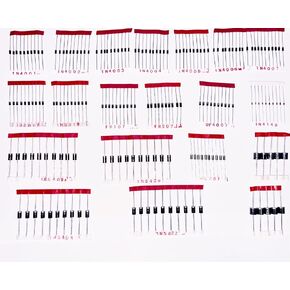 20Values Diodes Kit 1N4001 1N4002 1N4003 1N4004 1N4005 1N4006 1N4007 1N4148 1N5404 1N5406 1N5408 RL207 UF4007 FR107 FR207 1N5817 1N5819 1N5822 15SQ045 10A10 Rectifier Schottky Diode Assortment