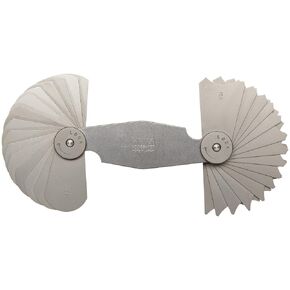 Mitutoyo 186-107, Radius Gage Set, 30 Pairs of Leaves, 15.5mm to 20mm by 0.5mm, 21mm to 25mm by 1mm