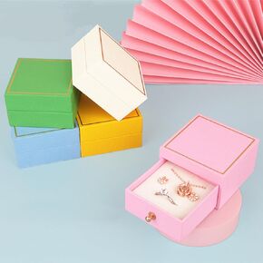 Jewelry Gift Boxes, 2.76 * 2.76 * 1.58 Inch Small Gift Boxes for Earrings Necklaces Bracelets Jewelry Gift, Wedding Ring Boxes for Propose Engagement Ceremony Jewelry Not Included (1PCS Pink)