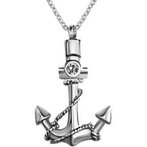 Anchor Urn Necklace for Human Ashes Nautical Necklace Cremation Jewelry Memorial Urn Necklaces for Ashes Keepsake