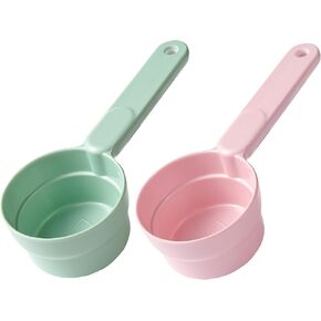 Dog Food Scoop 1 Cup 1/2 Cup - 2 Pack Melamine Dog Food Measuring Cup, Pet Food Scoop for Dog Cat...Comfortable Long Handle for Easy to Scoop Food