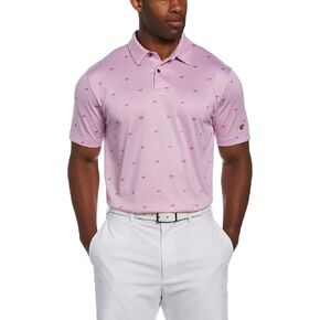 Jack Nicklaus Men's Short Sleeve Printed Bear Textured Heather Polo Shirt