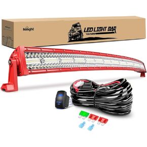 Nilight ZH408 52Inch 783W Curved Triple Row Flood Spot Combo Beam Led Bar 78000LM Driving Lights with 12AWG Heavy Duty 12V 5Pin Rocker Switch Wiring Harness Kit-1 Lead,waterproof