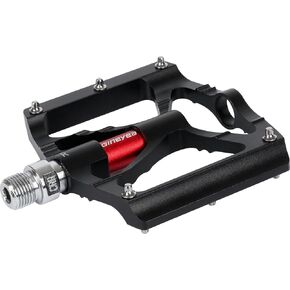 Mountain Bike Pedals, Adult Road City MTB BMX Bicycle Platform Flat Pedal, Universal Fit 9/16'' Non-Slip, CNC Aluminum Alloy Selaed Pedals