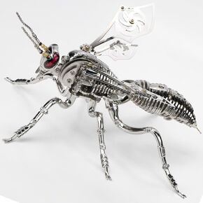 OreilleStar 3D Metal Puzzle for Adults Mechanical Wasp Model Kits Stainless Steel Puzzles Challenging DIY Assembly Building Block (Black+Gold)