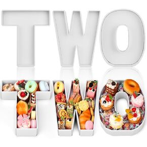 3 Pcs 12 Large Cardboard Letters Fillable One Letter Boxes DIY Candy Container Box for 1st Birthday Food Dessert Table Anniversary Party Charcuterie