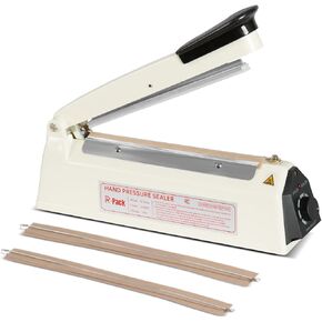 Impulse Heat Sealer, Heavy Duty Sealing Machine with Extra 2 Replacements(white, 12inch)