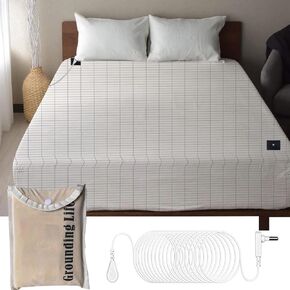 Grounding Sheet for Sleeping, Grounding Fitted Sheet Made by 5% Silver, Conductive Grounding Sheet for Bed (76 80 14in)