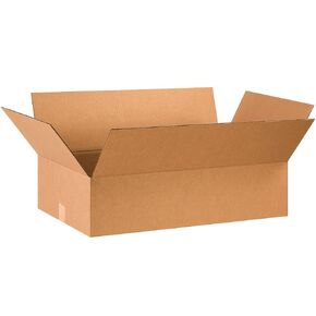BOX USA 28x16x7 Flat Corrugated Boxes, Flat, 28L x 16W x 7H, Pack of 20 | Shipping, Packaging, Moving, Storage Box for Home or Business, Strong Wholesale Bulk Boxes