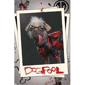 Trends International Marvel Deadpool & Wolverine - ملصق حائط Dogpool، 22.37 بوصة × 34.00 بوصة، إصدار غير مؤطر
