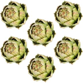 12 Pcs Large Green Artificial Artichokes Fake Vegetables and Fruits for Summer Kitchen Wedding Bowl and Vase Decorations