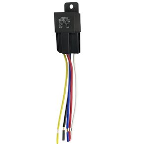 48V 40A 4Pin SPST Harness Sockets with Color-Labeled Wires for Automotive Truck Van Motorcycle Boat Car Relay Harness,Replaces Type: JD-2912 (1pcs) Waterproof Relay Socket