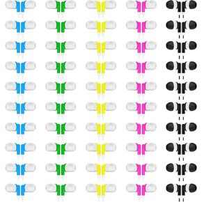 Earbuds Bulk Classroom Headphones Wired in Ear Disposable Student Earphones for Students for Classroom School Library (60 Pack Black)