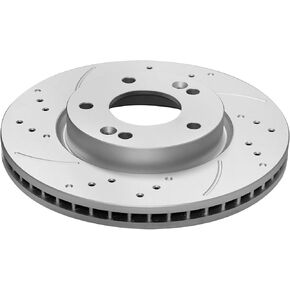 Front Vented G-coated Brake Rotors Kit for Rondo 2010, Drilled Slotted Brake Rotors Kit 280mm(11in)