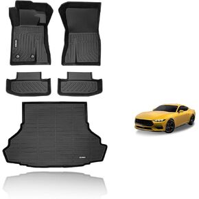 Floor Mats & Cargo Liner Custom for Ford Edge 2015-2024 & Ford Edge ST 2019-2024 All Weather Protection TPE Floor Liners Front& Rear Row Full Set Accessories Black