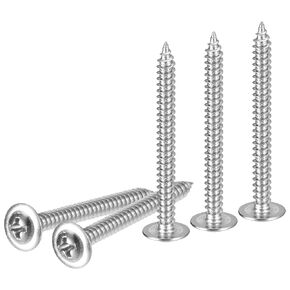 #8x5/8 Sheet Metal Screws - 350 Pack - for Wood, Furniture - Stainless Steel 410 Phillips Truss Head Self Tapping Pointed Tail Wood Screws - Silver