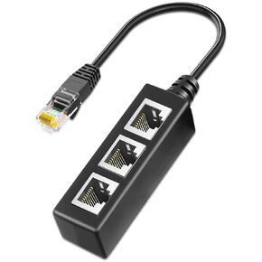 RJ45 Ethernet Splitter 1 to 3, Gigabit Ethernet Switch, Starlink Ethernet Adapter for RJ45 Splitter for Cat5/5e/6/7/8 Cable, Ethernet Extender for Internet Cable
