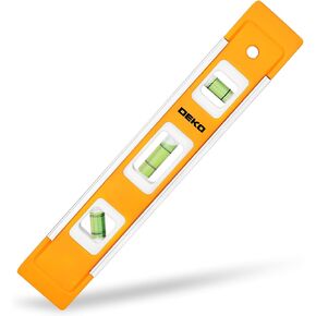 DEKOPRO 9 بوصة مستوى الصندوق المغناطيسي مستوى الطوربيد، 3 فقاعات مختلفة/45 درجة/90 درجة/180 درجة قياس مستوى الطوربيد المقاوم للصدمات in Kuwait