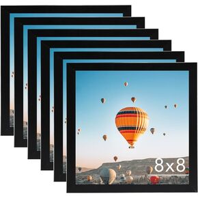 6x9 Picture Frame Set of 6 Black for Wall Hanging or Tabletop- Wall Mounting Horizontally or Vertically, 6 x 9 Wall Gallery Poster Photo Frames for 6 by 9 Photo,6 Pack, Black