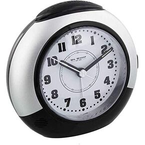 Black & Silver Alarm Clock with Silent Sweep No Ticking Feature Plus Snooze & Light …
