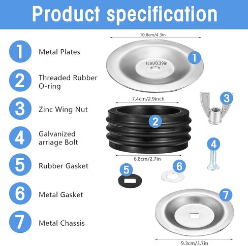 Prasacco 4 inch Sewer Cleanout Cap, Steel Mechanical Test Plug Practical Expansion Pipe Plug Durable Sewer Pipe Plug Sewer Cleanout Cover with Wing Nut Suitable for Most Pipes Sink Pools in Saudi Arabia
