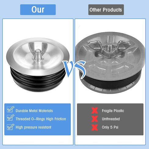 Prasacco 4 inch Sewer Cleanout Cap, Steel Mechanical Test Plug Practical Expansion Pipe Plug Durable Sewer Pipe Plug Sewer Cleanout Cover with Wing Nut Suitable for Most Pipes Sink Pools in Saudi Arabia