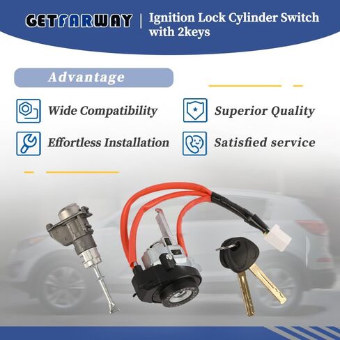 أسطوانة قفل الإشعال والباب مع 2 مفاتيح متوافقة مع كيا أوبتيما 2016 2017 2018 2019 2020، استبدال 81991-35240 in Kuwait