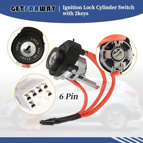 أسطوانة قفل الإشعال والباب مع 2 مفاتيح متوافقة مع كيا أوبتيما 2016 2017 2018 2019 2020، استبدال 81991-35240 in Kuwait