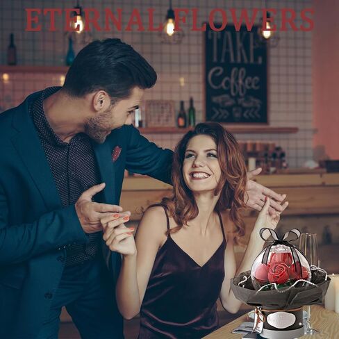 Rosas Eternas مزينة بقبة مقاومة للغبار وهدايا عيد الحب لها، هدايا عيد ميلاد للصديقات والأمهات in Saudi Arabia
