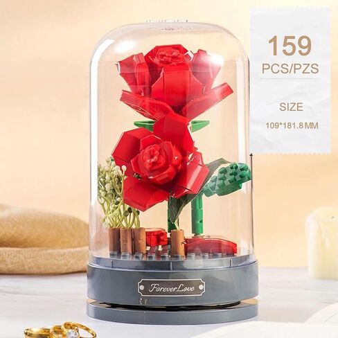 Rosas Eternas Decorated with Dust-Proof Dome Eternal Rose Valentines Day Gifts for Her, Birthday Gifts for Girlfriends Mom Women in Saudi Arabia
