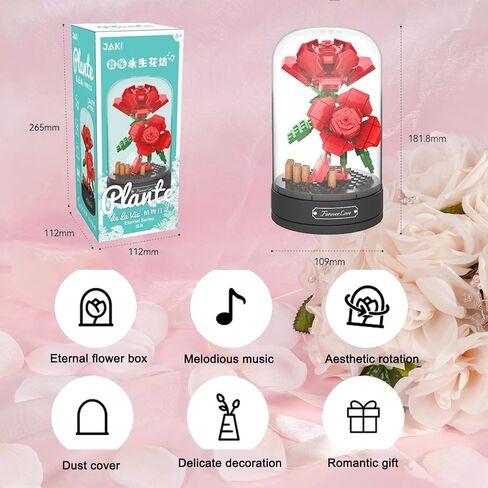 Rosas Eternas Decorated with Dust-Proof Dome Eternal Rose Valentines Day Gifts for Her, Birthday Gifts for Girlfriends Mom Women in Saudi Arabia