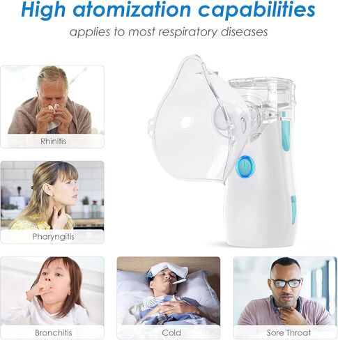 Nebulizer Machine for Adults & Kids with Spacer, Portable Nebulizer Machine for Breath with Mouthpiece & Mask, Desktop Asthma Compressor Nebulizer-2 in Kuwait