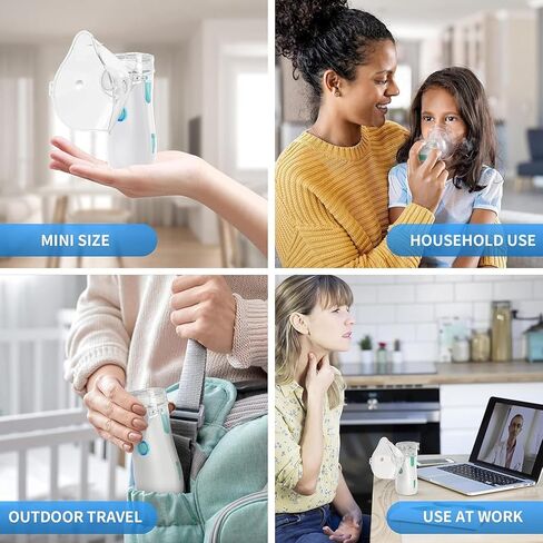 Nebulizer Machine for Adults & Kids with Spacer, Portable Nebulizer Machine for Breath with Mouthpiece & Mask, Desktop Asthma Compressor Nebulizer-2 in Kuwait